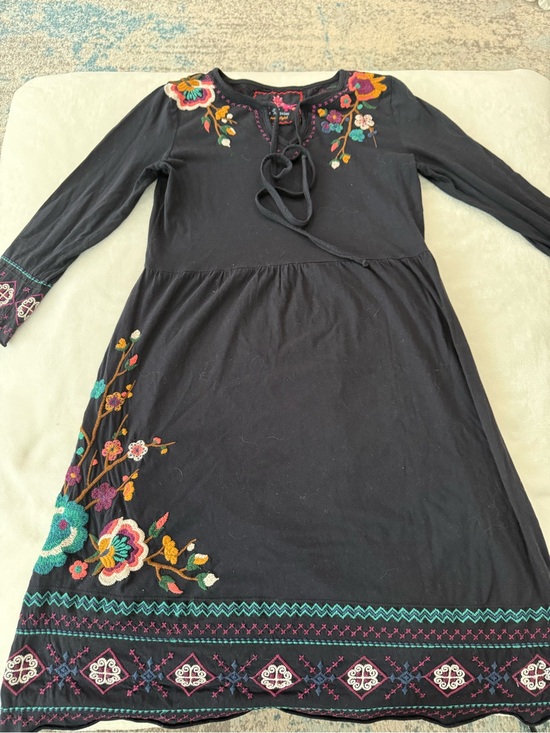 Johnny Was Dresses & Skirts - Johnny Was Biya Embroidered Floral Black Soft Dress Size Small E12